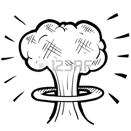 450x450 Doodle Style Nuclear Mushroom Cloud Illustration Suitable