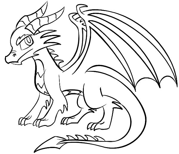 600x517 Coloring Pages Simple Dragon Drawings Easy Coloring Pages Simple