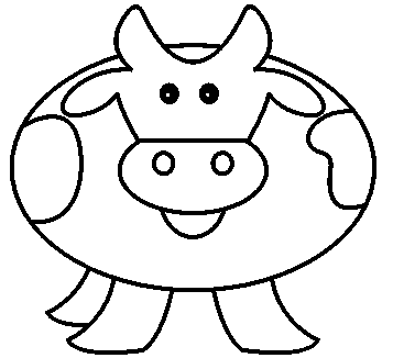 357x326 How To Draw A Cow For Kids, Learn Step By Step Cow Drawing