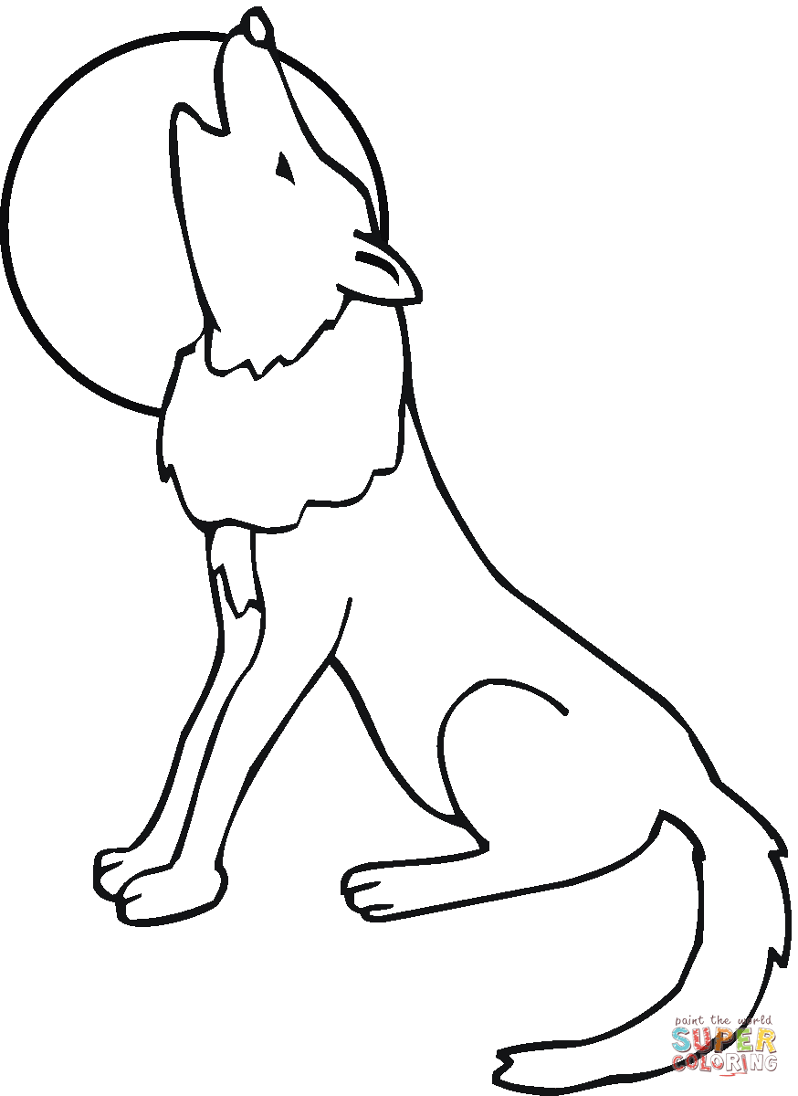 874x1200 Coyote Howling Moon Coloring Page Free Printable Coloring Pages