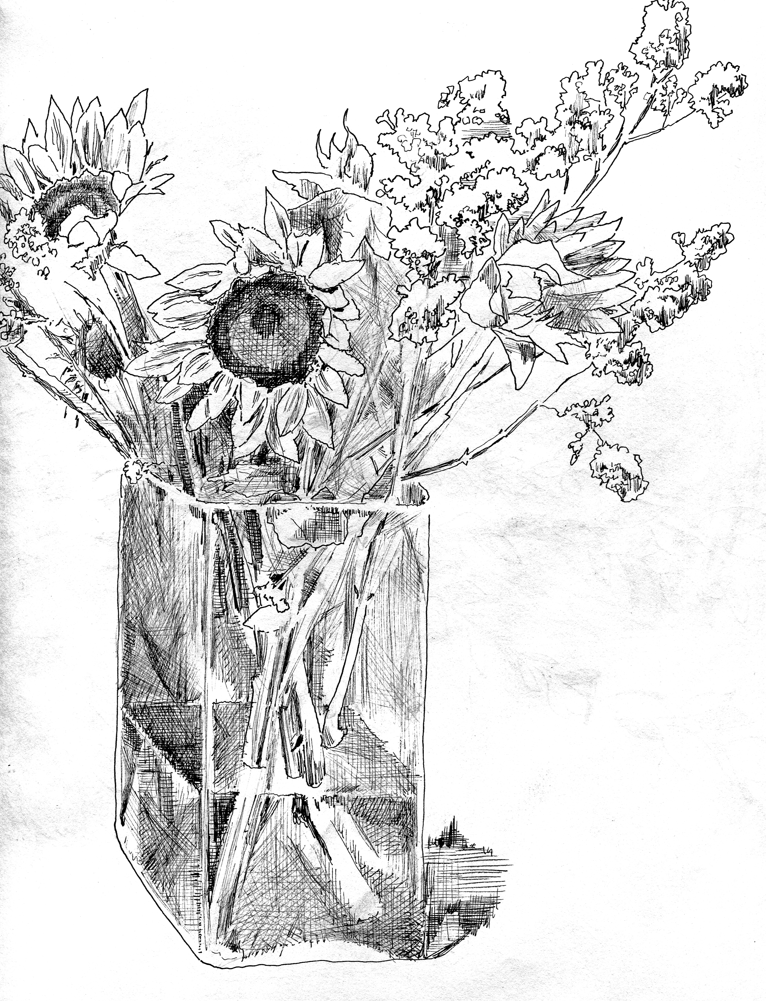 2505x3274 Cross Hatched Flower