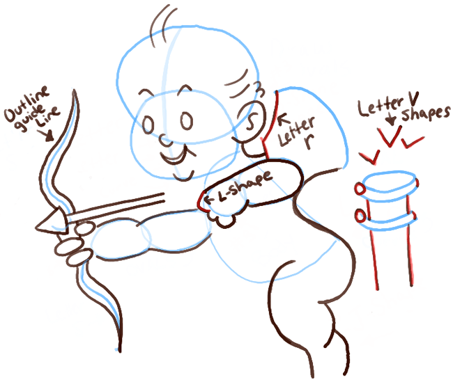 650x549 How To Draw Cupid With A Bow And Arrows