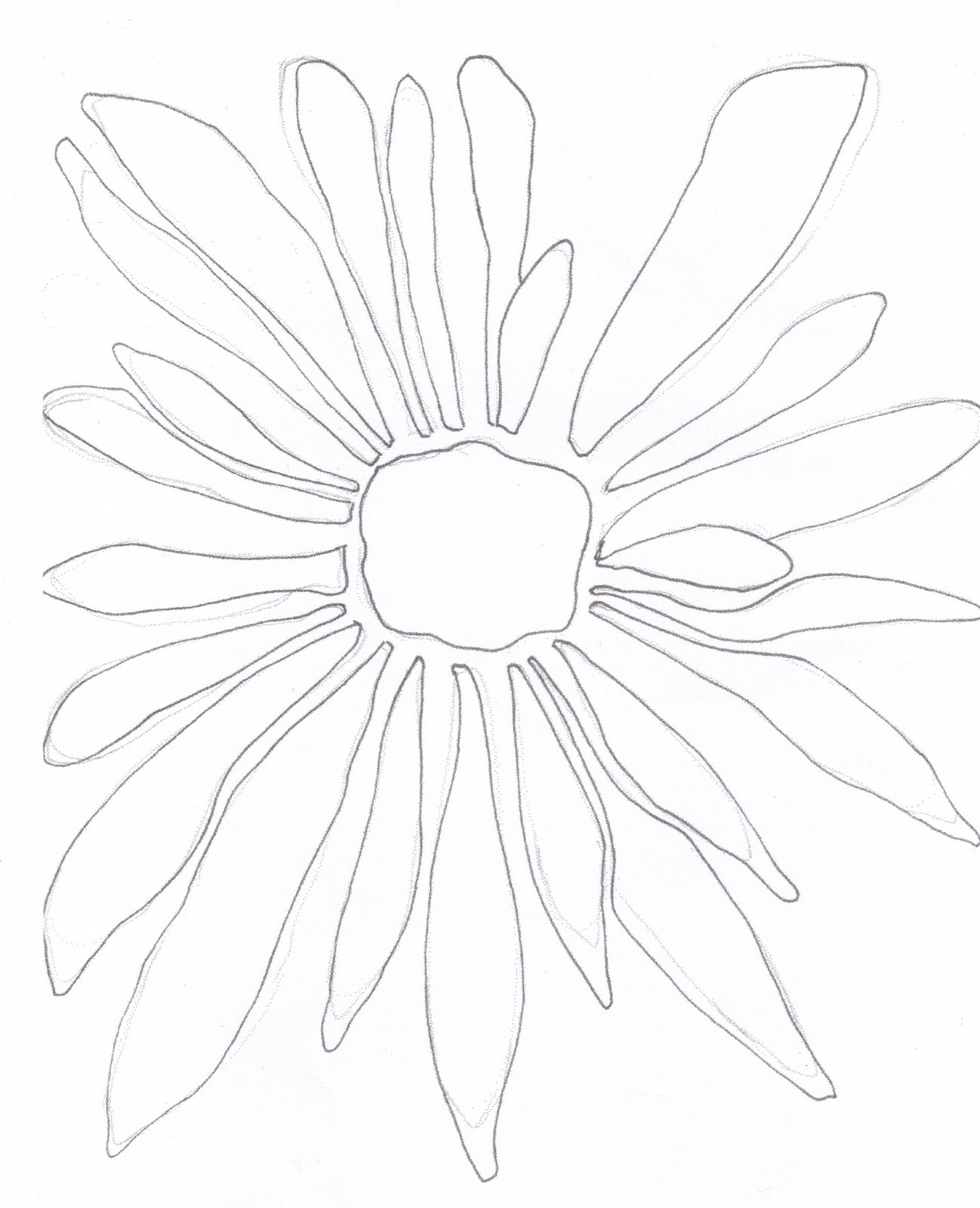 1298x1600 Simple Flower Shapes Then I Drew A Simple Flower Shape. A Line