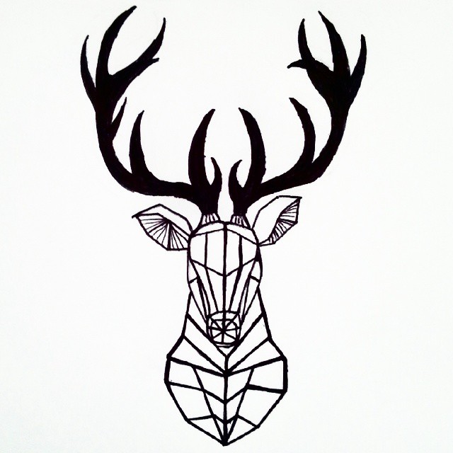 640x640 Geometric Deer Head Tattoo Idea
