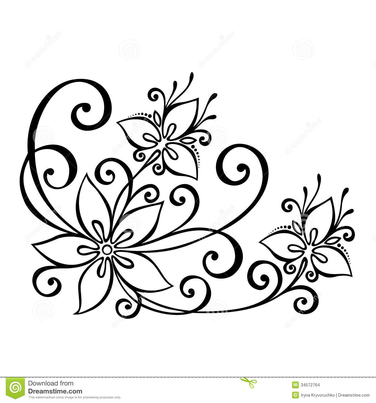 1300x1390 Flower Design Drawing Paper Easy Floral Designs To Draw