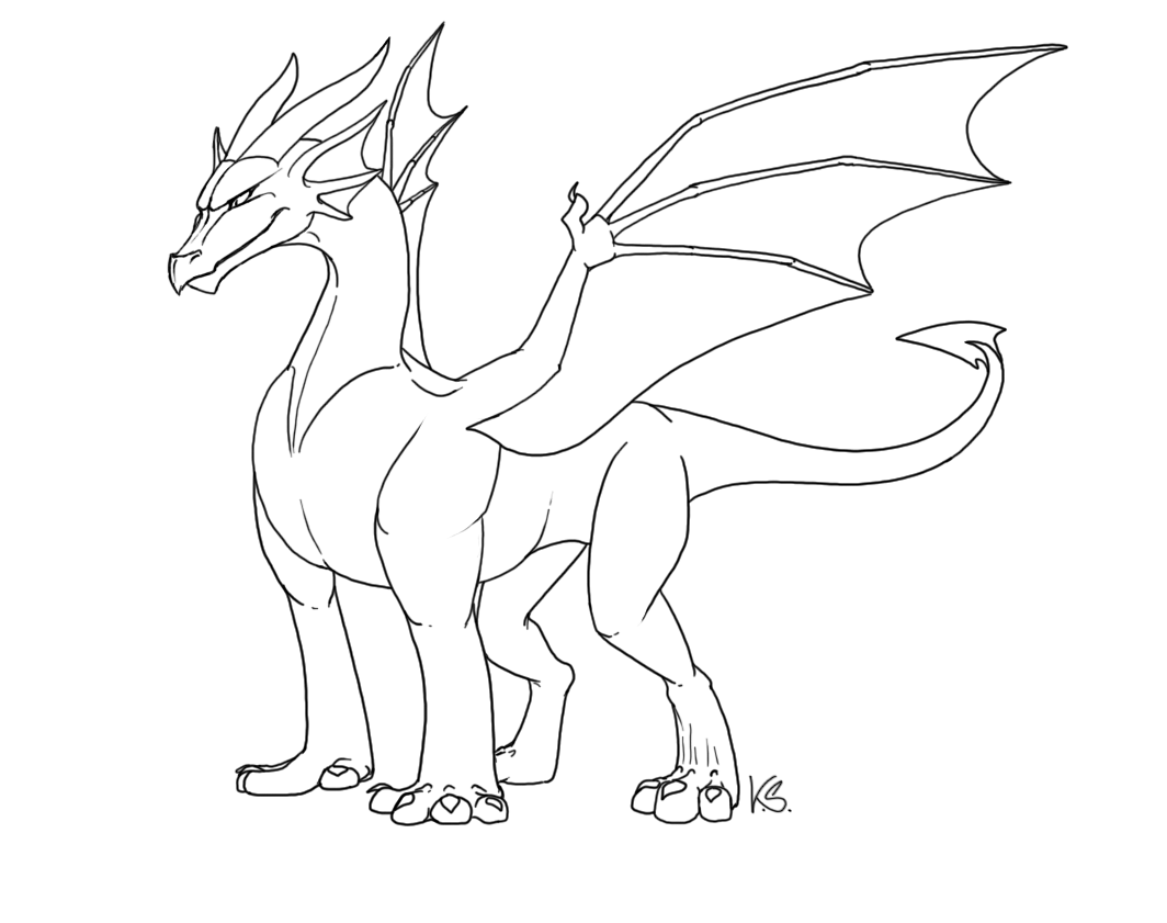 1064x841 Drawn Dragon Outline Drawing