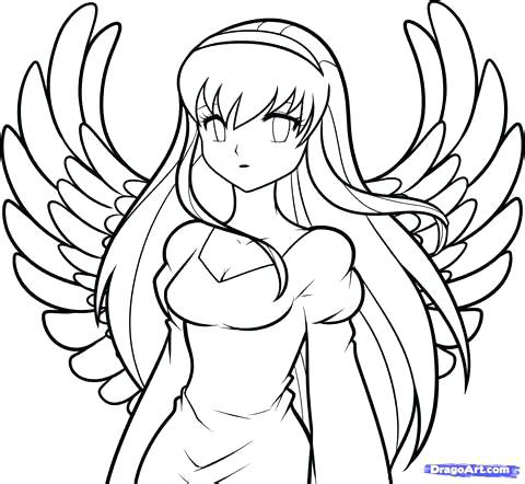 480x442 Anime Angel Coloring Pages Nice Coloring Angel Coloring Pages
