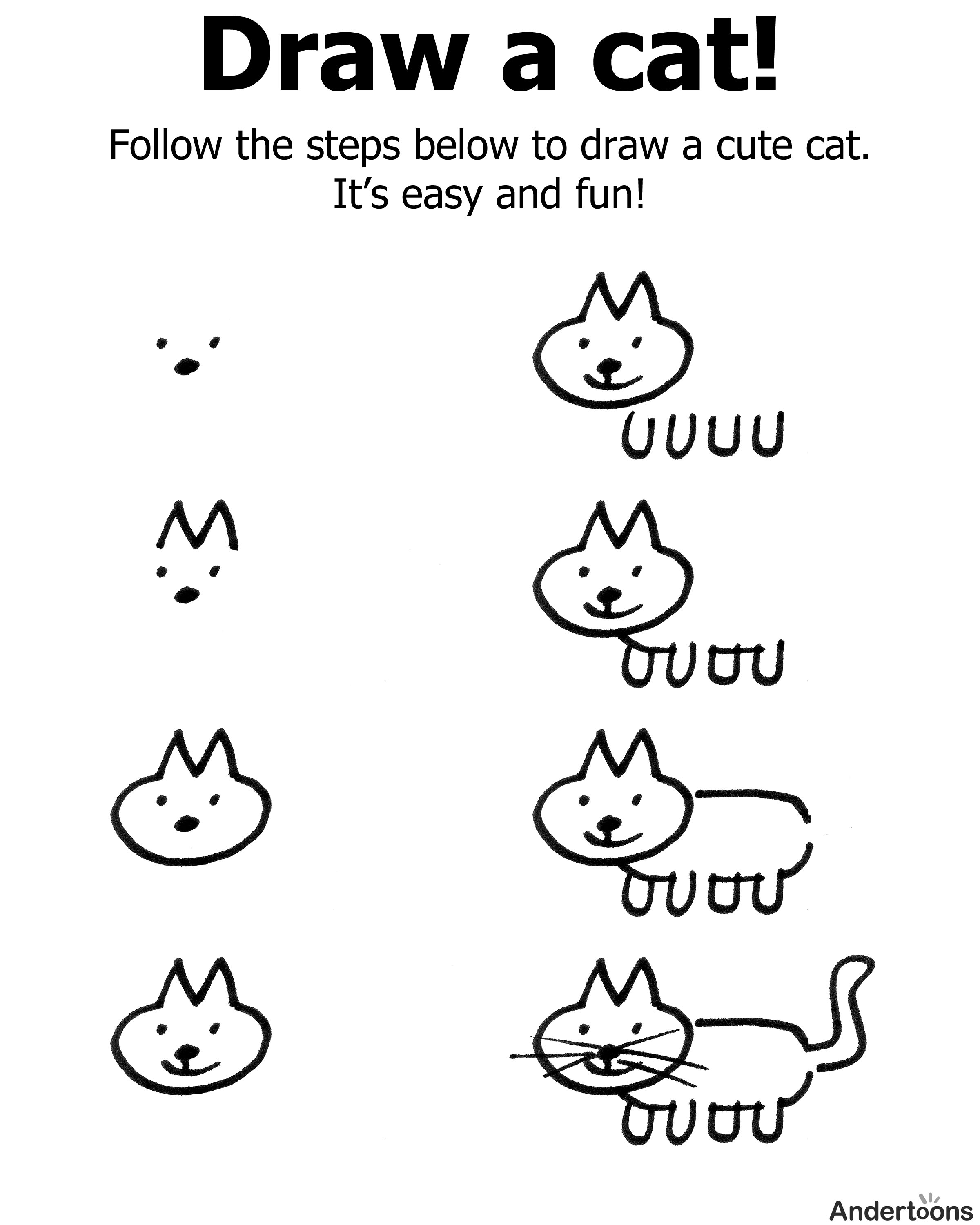 2400x3000 How Draw A Cat Easy How