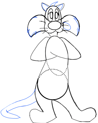 400x501 How To Draw Sylvester Cat From Looney Tunes Cartoons In Easy Steps