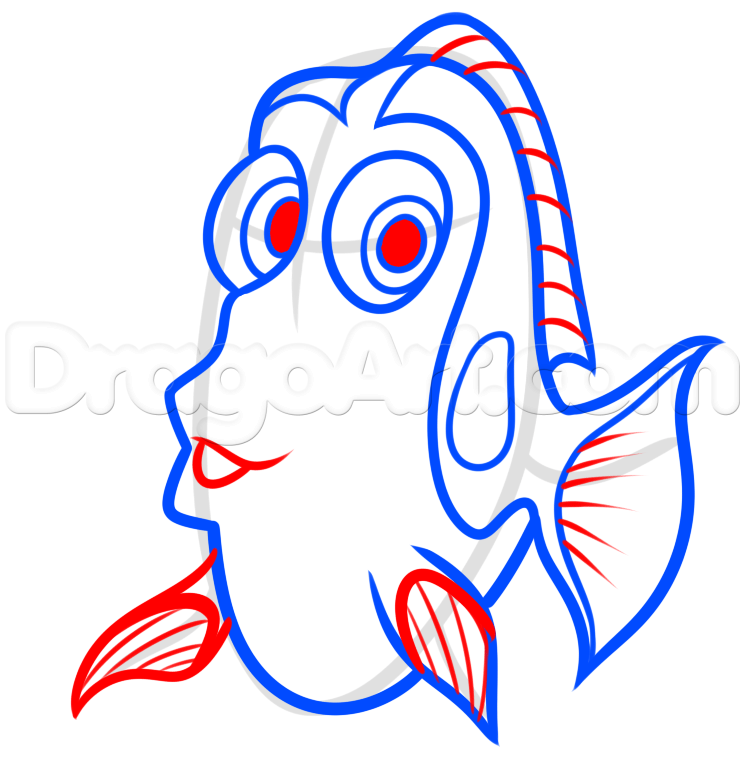 745x765 Drawing Dory Easy Step 5 Drawing Easy, Draw