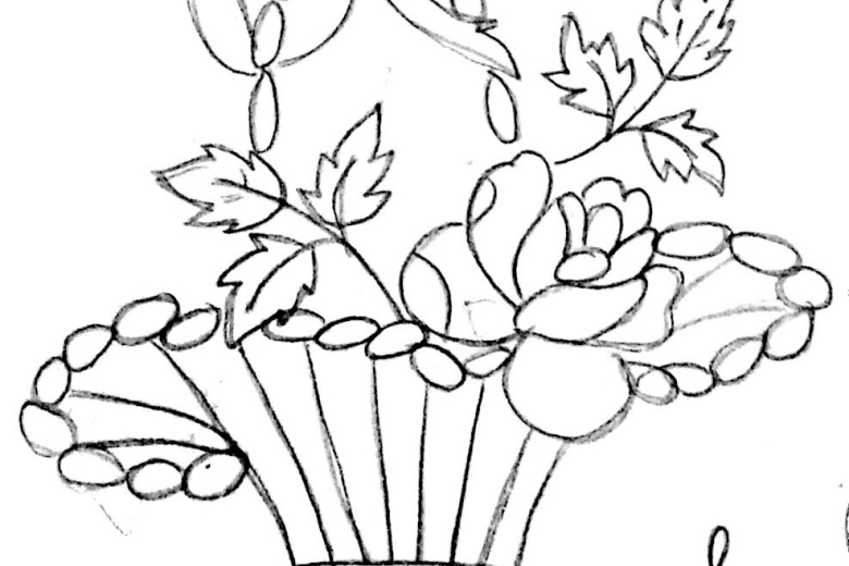780x520 Easy Drawing Of Flowers Pot Design Drawing Of Sketch, Easy Flower