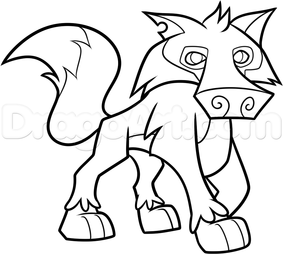 992x891 How To Draw An Animal Jam Wolf, Step By Step, Video Game