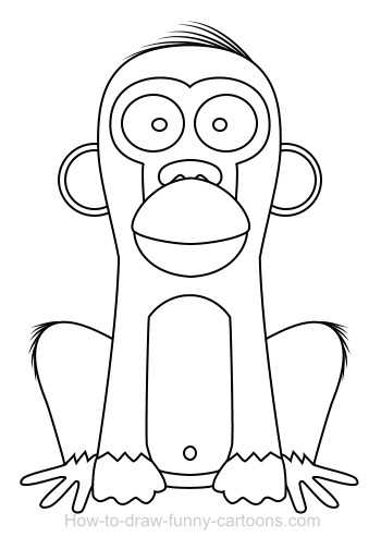 350x504 Drawing A Monkey Cartoon