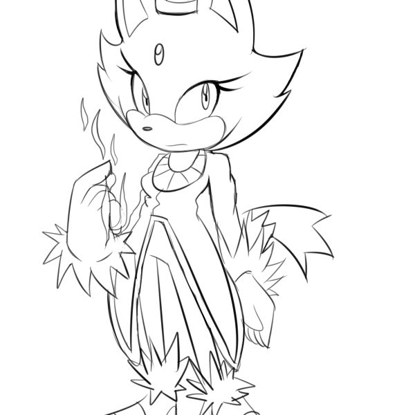 600x600 Blaze The Cat Coloring Pages Blaze The Cat Free Color Omiza Zu