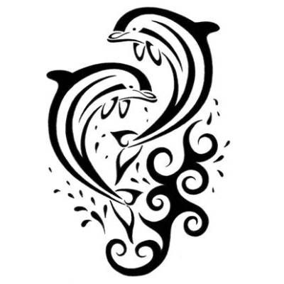 400x400 Drawn Dolphins Heart
