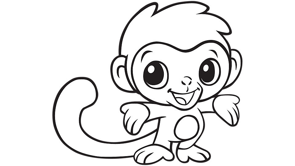 960x540 Monkey Funny Face Print Coloring Pages Color Printingsonic Free