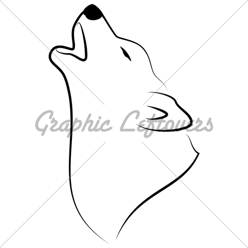 500x500 Drawn Howling Wolf Easy