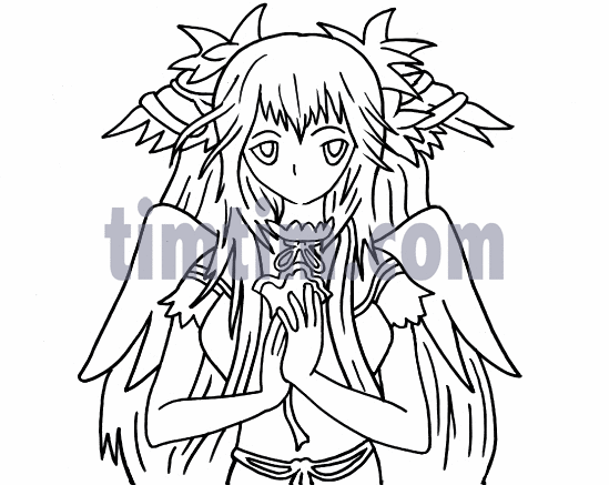 549x437 Free Drawing Of Angel Girl From The Category Church Amp Religion