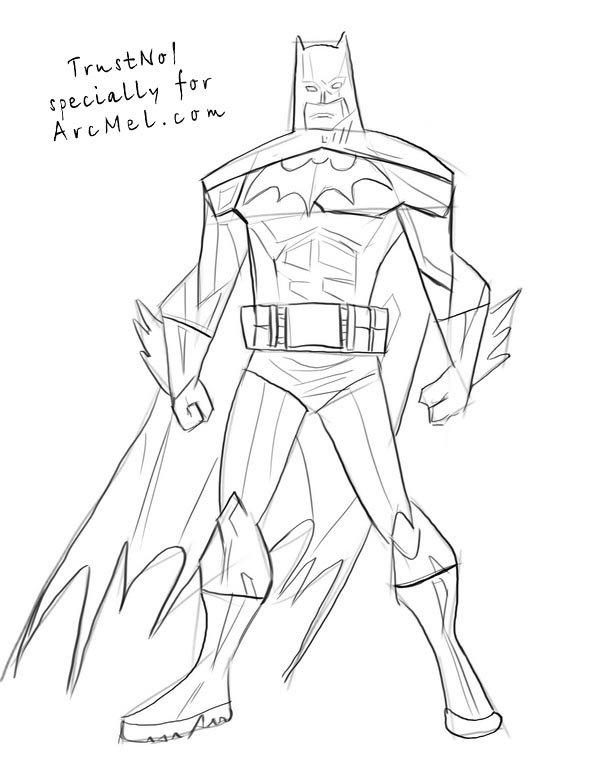 600x772 How To Draw Batman Step By Step