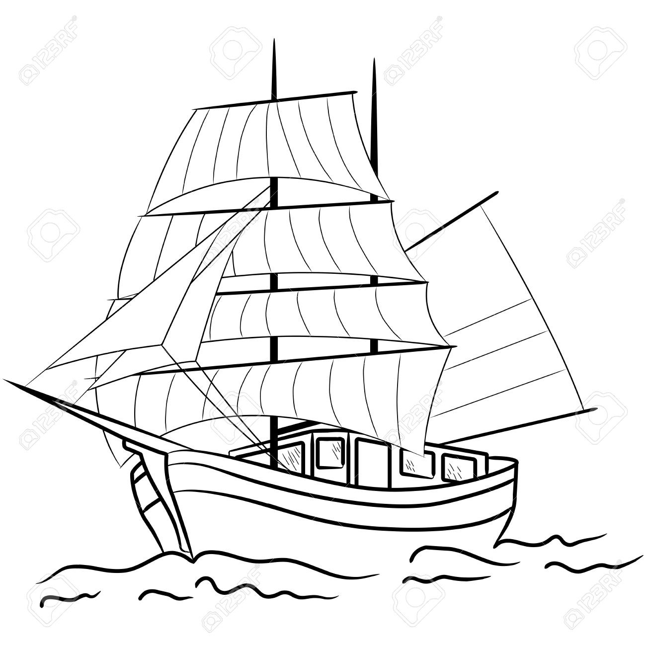1300x1300 Drawing Of A Ship How To Draw A Pirate Ship Real Easy