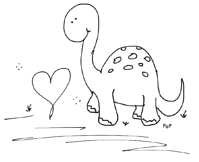 639x521 Cute Dinosaur Drawing