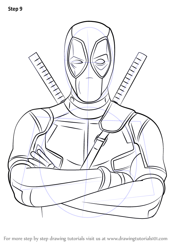 598x844 Step By Step How To Draw Deadpool