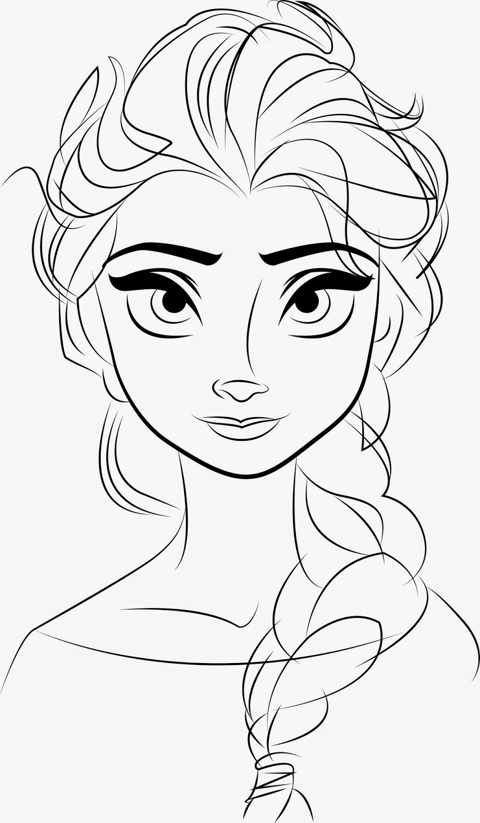 934x1600 Disney Frozen Elsa Line Drawings