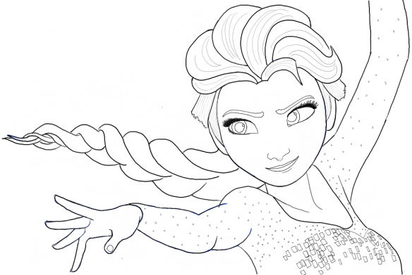 584x391 Finished Drawing Of Elsa From Disney Fun Crafts For P