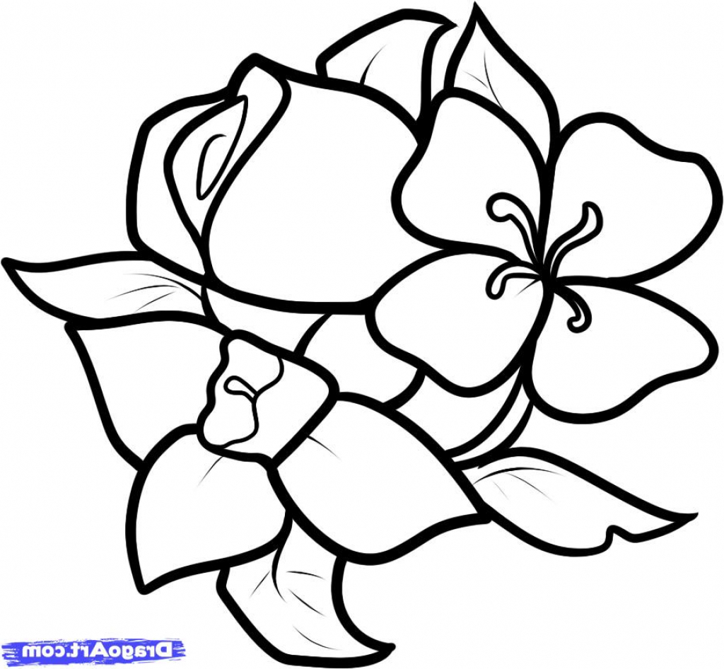 1024x946 Easy Drawing Flowers