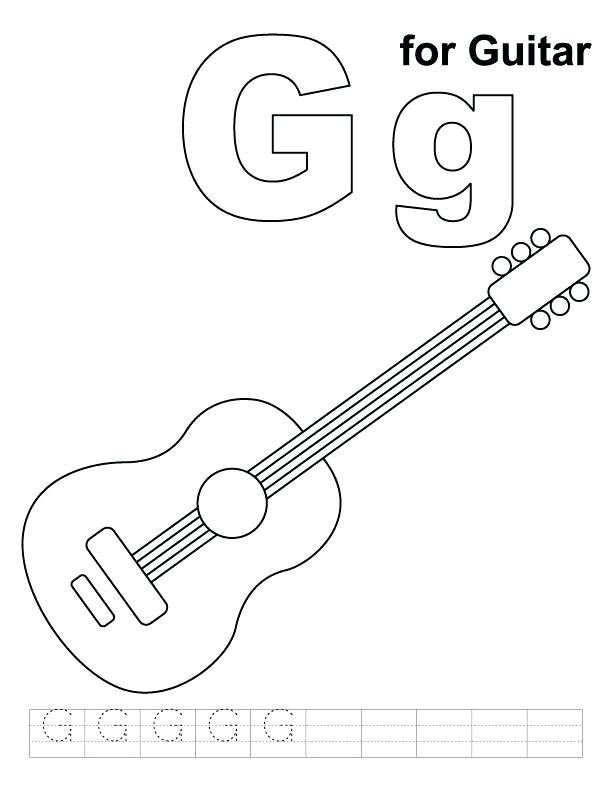 612x792 Electric Guitar Coloring Page