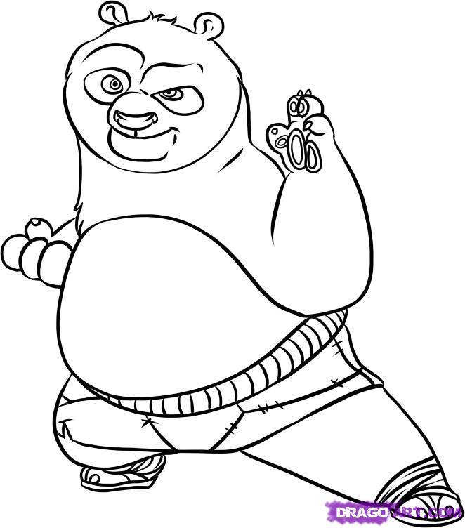 662x752 How To Draw Po From Kung Fu Panda Step 6 Easy Draw