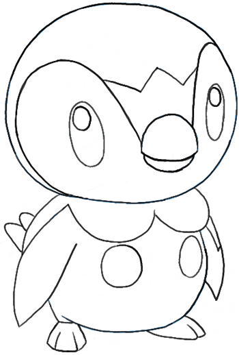 350x518 How To Draw Piplup From Pokemon How To Draw Dat