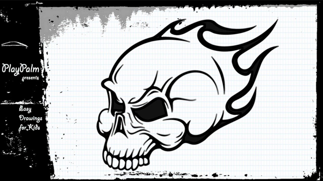 1280x720 Draw Skull On Fire
