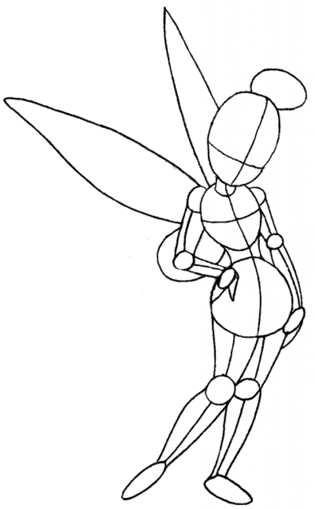 635x1024 How To Draw Tinkerbell Stepstep With Easy Drawing Lesson How