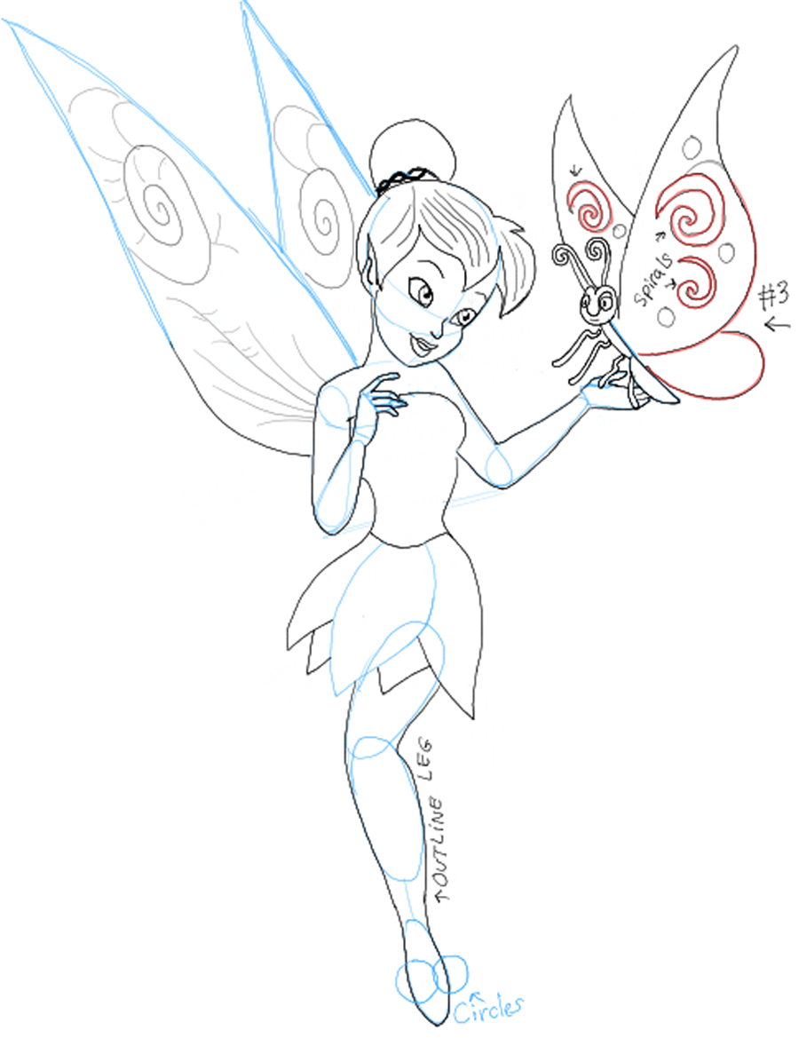 900x1169 Tinker Bell Drawings How To Draw Tinkerbell Holding A Butterfly