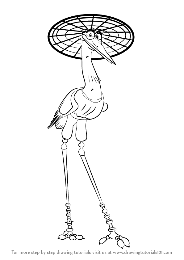 596x842 Learn How To Draw Crane From Kung Fu Panda 3 (Kung Fu Panda 3