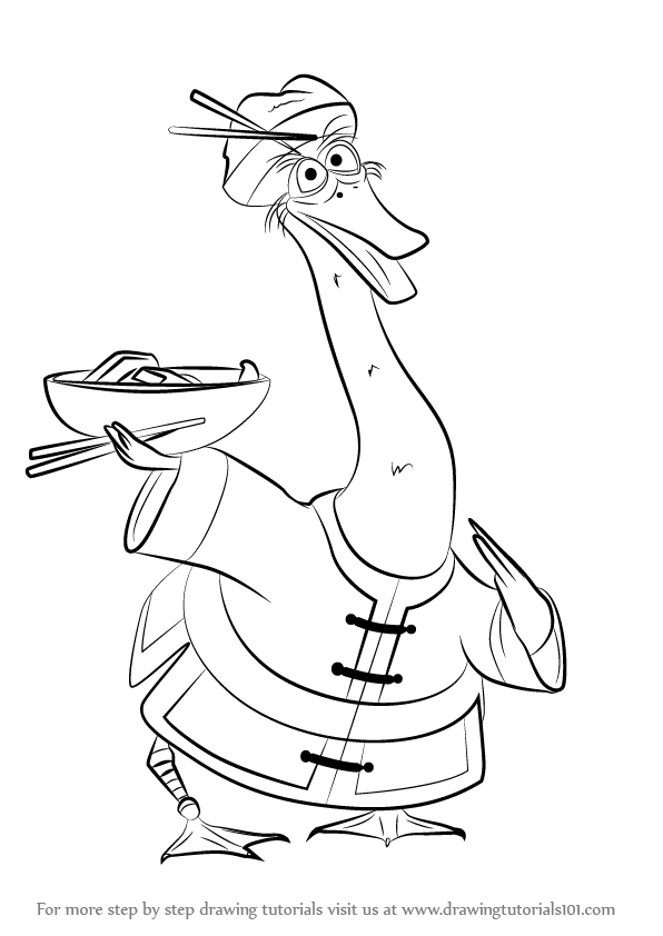 596x842 Learn How To Draw Mr. Ping From Kung Fu Panda 3 (Kung Fu Panda 3