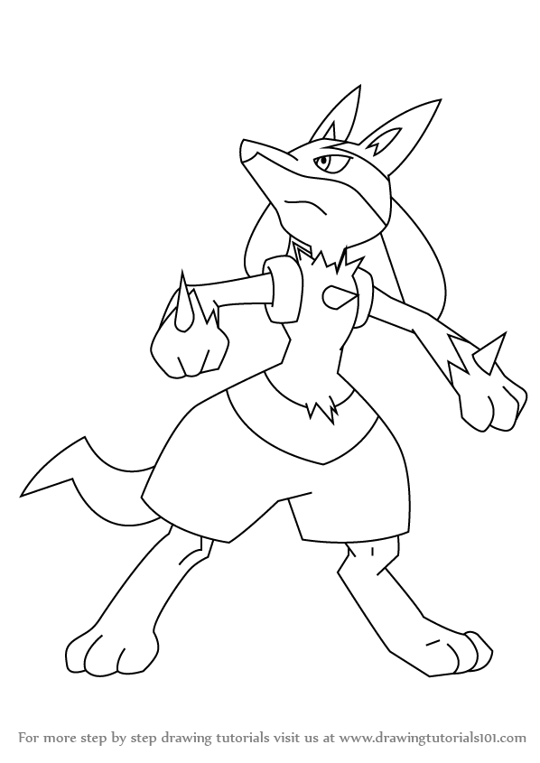 598x845 Learn How To Draw Lucario From Pokemon (Pokemon) Step By Step