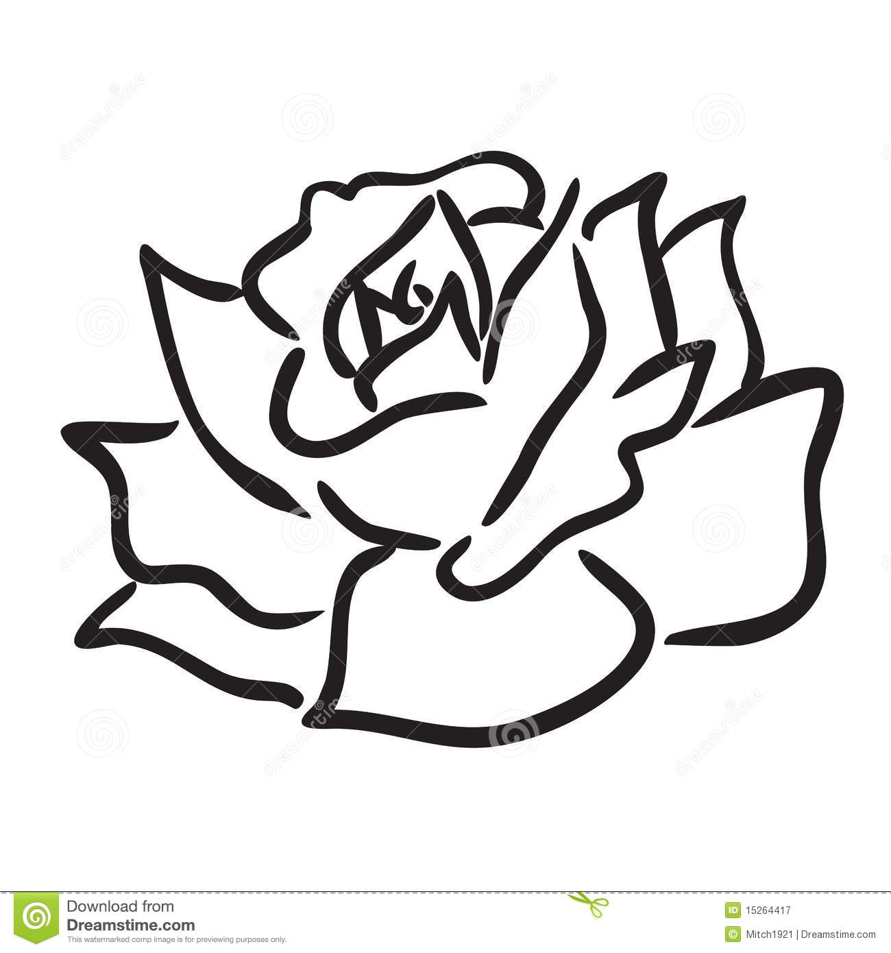 1300x1390 Gallery Simple Rose Sketch,