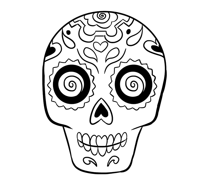 678x600 How To Draw A Sugar Skull Step Step Tutorial Easy Drawing Sugar