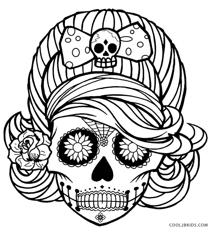 700x761 Simple Sugar Skull Coloring Pages Preschool For Tiny Draw