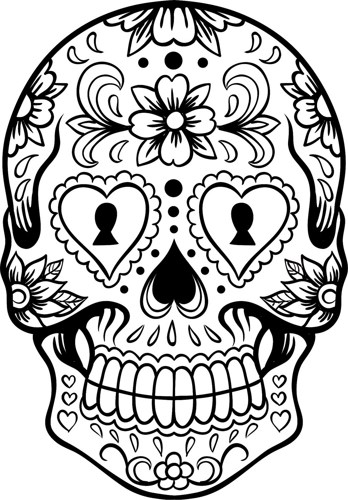 348x500 Sugar Skull Drawings Simple