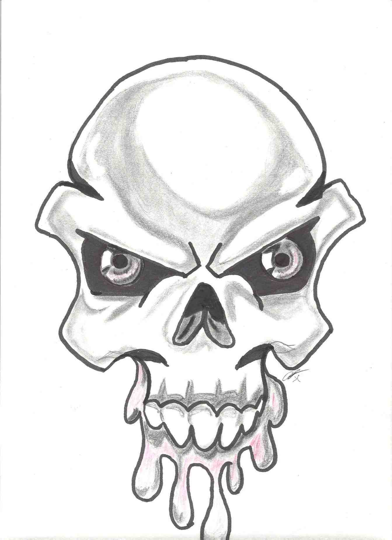 1343x1847 Cool Easy Drawings Of Skulls