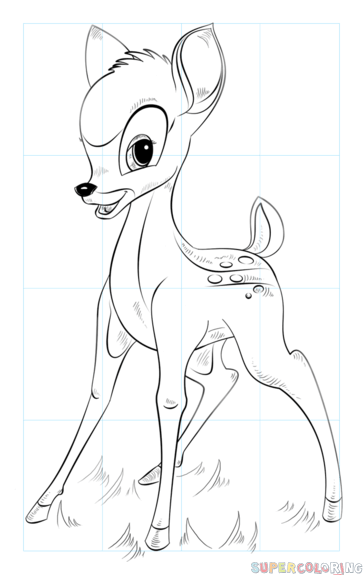 363x575 How To Draw Bambi Step By Step Drawing Tutorials