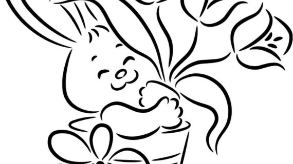 570x320 Simple Easter Bunny Drawing Easy Bunny Drawings For Kids Easter