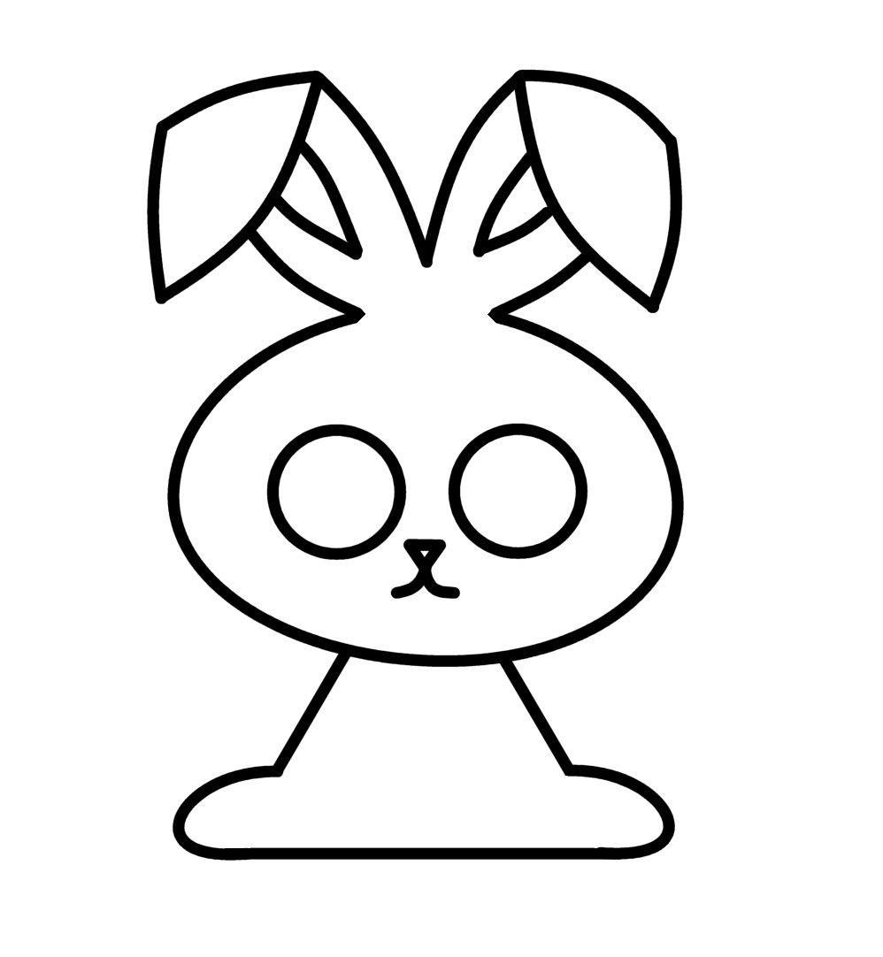 998x1082 Simple Easter Bunny Drawing Easy Easter Bunny Drawings Happy