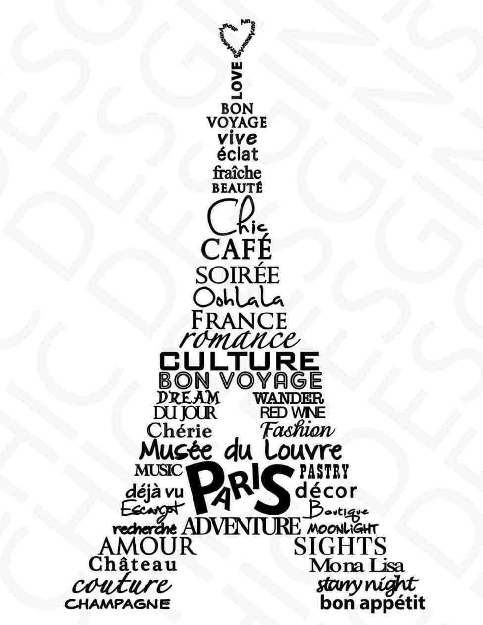 976x1264 Eiffel Tower Model Template Write Happy Ending