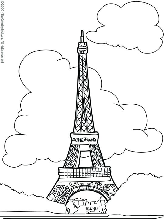 540x720 Unique Eiffel Tower Coloring Pages Free Download Sheet Easy