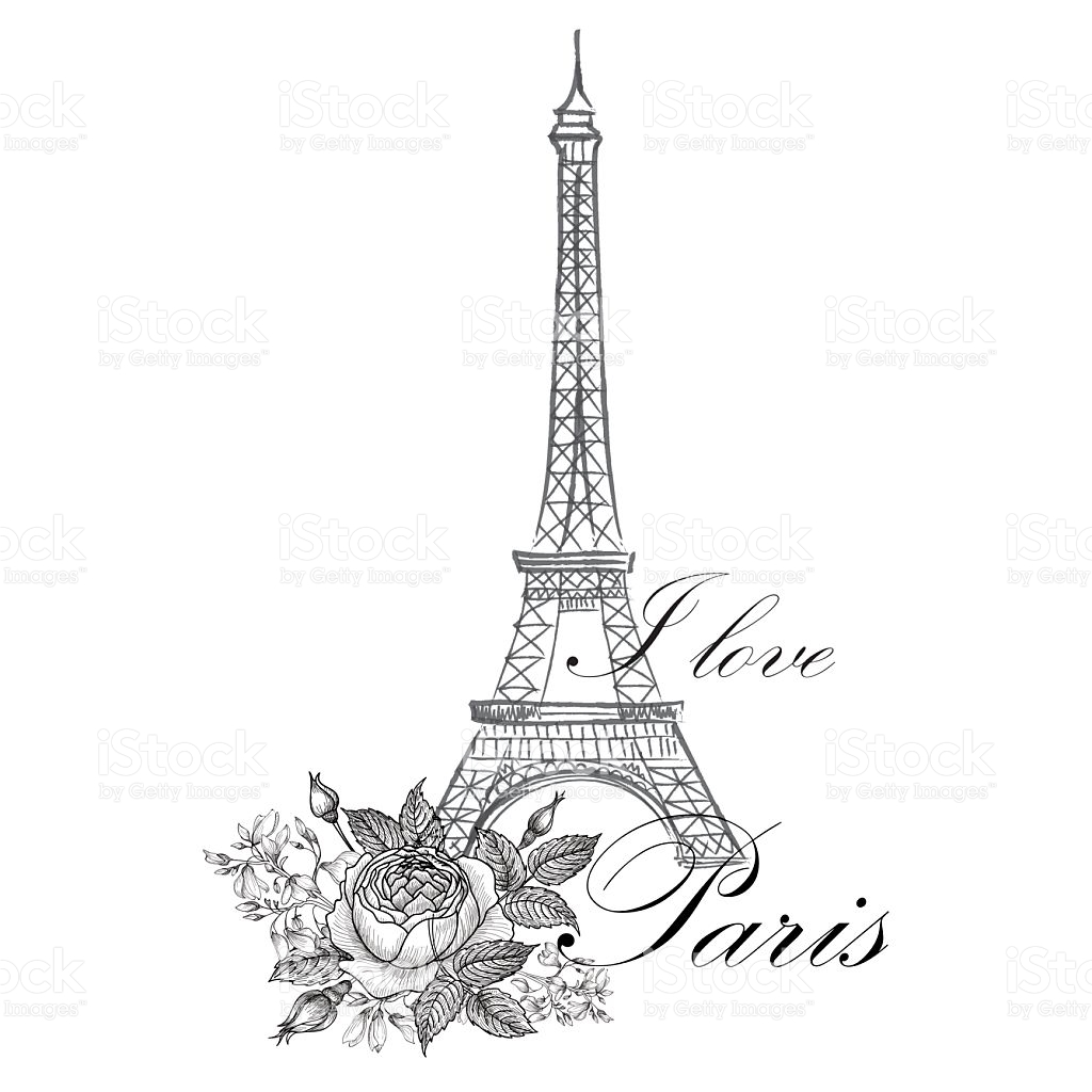 1024x1024 Drawn Eiffel Tower Europe