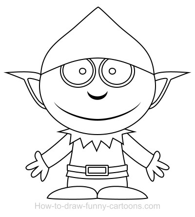 400x445 Drawing An Elf Cartoon
